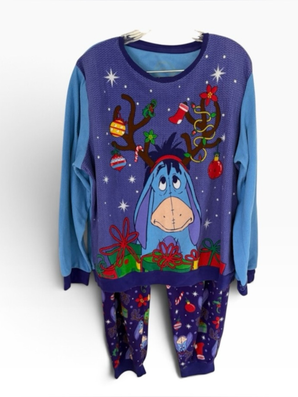 Disney Womens Eeyore Holiday Pajama Set Size 2XL